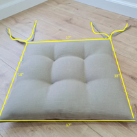 Special listing for Lauren Gray six 17"x18" hemp chair cushions with ties in linen Stripe 1 fabric