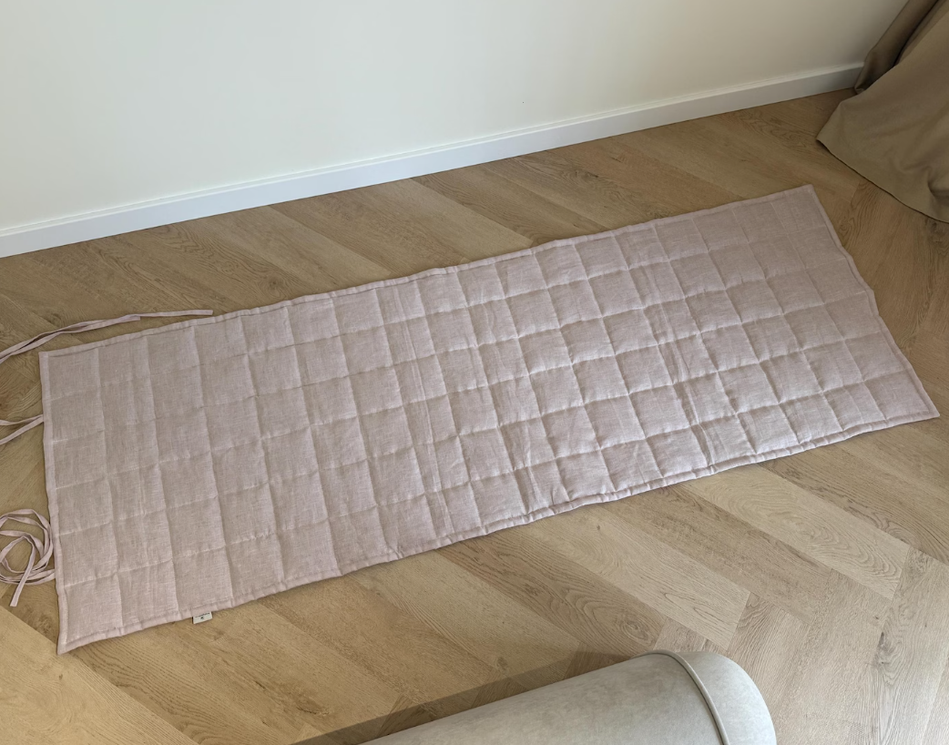 Hemp Yoga mat / Natural organic yoga rug/ hemp fiber in linen fabric / for Yoga studio pilates/Meditation / hand made/ Eco friendly
