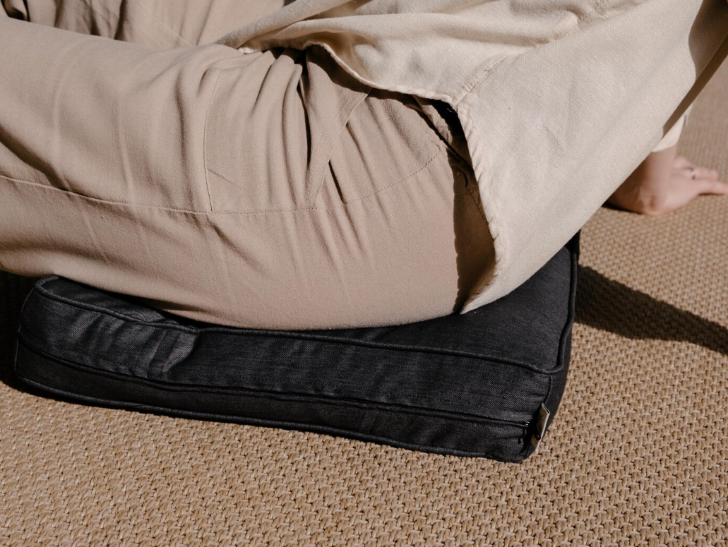 Hemp Cushion with sewn-in piping along the edge Linen Removable Cover Hemp fiber filling Floor Bench Window Cushion