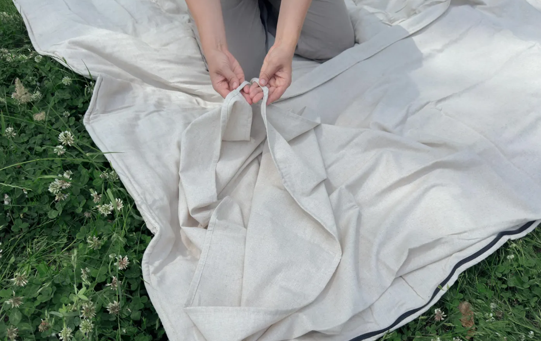 Linen Single Sleeping Bag Liner for Camping Hiking Hostel Travel non-dyed linen fabric custom made