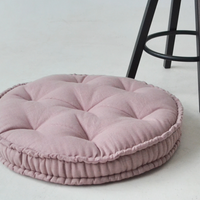 Special listing for C.: one D16" (40 cm) Round Hemp cushion with Hemp fiber in linen fabric with floral print