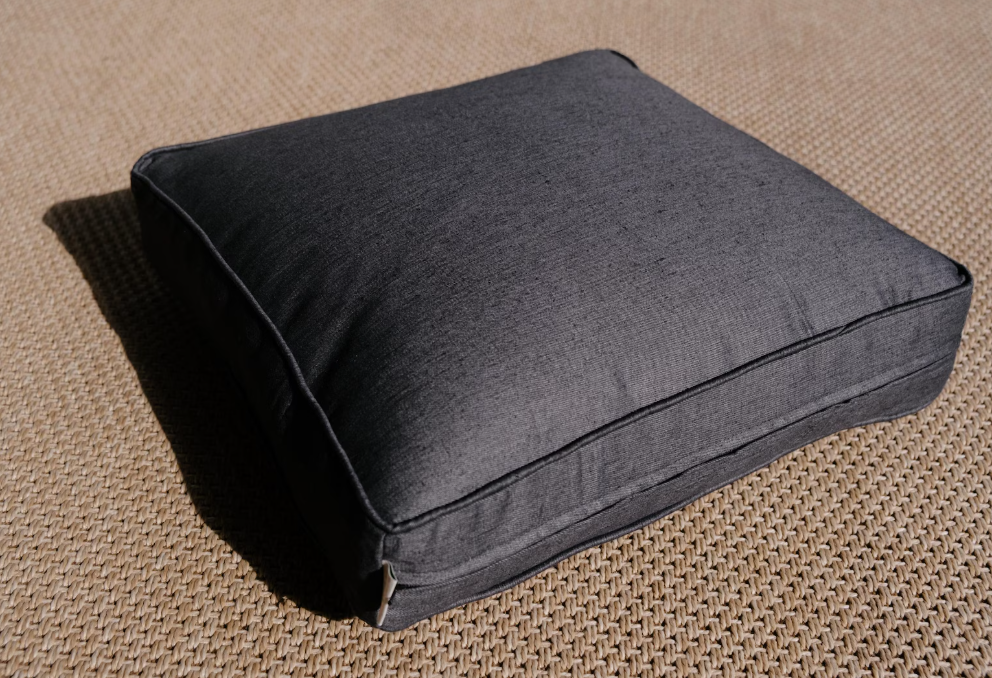 Hemp Cushion with sewn-in piping along the edge Linen Removable Cover Hemp fiber filling Floor Bench Window Cushion