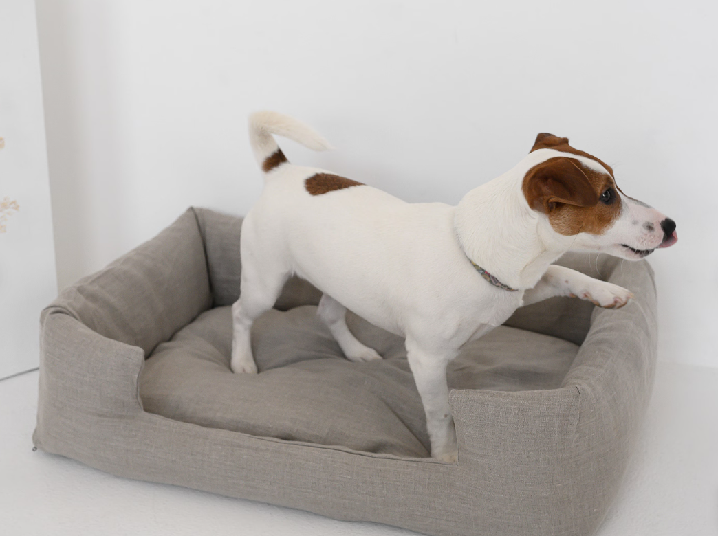 Organic Hemp Pet Bed Removable Washable Natural Linen Cover Bed Filled Organic Hemp Fiber Filler - Dog Cat Pet Bed Cots Mat Cover