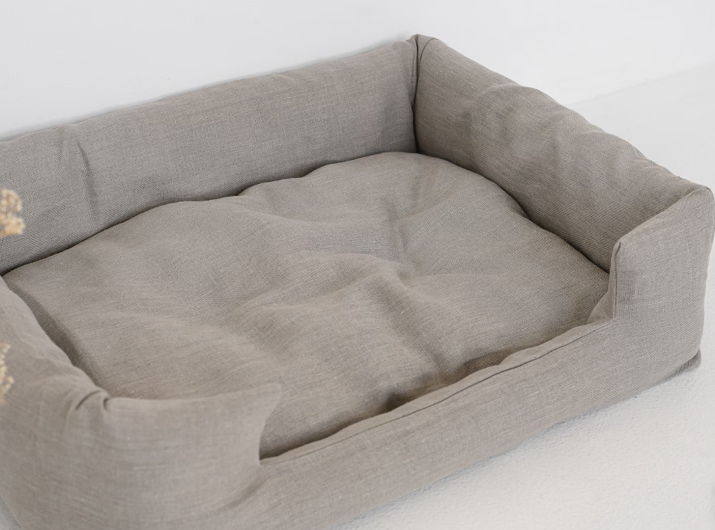 Organic Hemp Pet Bed Removable Washable Natural Linen Cover Bed Filled Organic Hemp Fiber Filler - Dog Cat Pet Bed Cots Mat Cover