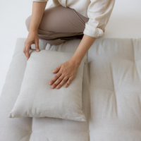 Hemp Shikibuton Pillow custom filled HEMP FIBER in Hemp Fabric with Zipper / Custom Sizes Available / Eco friendly