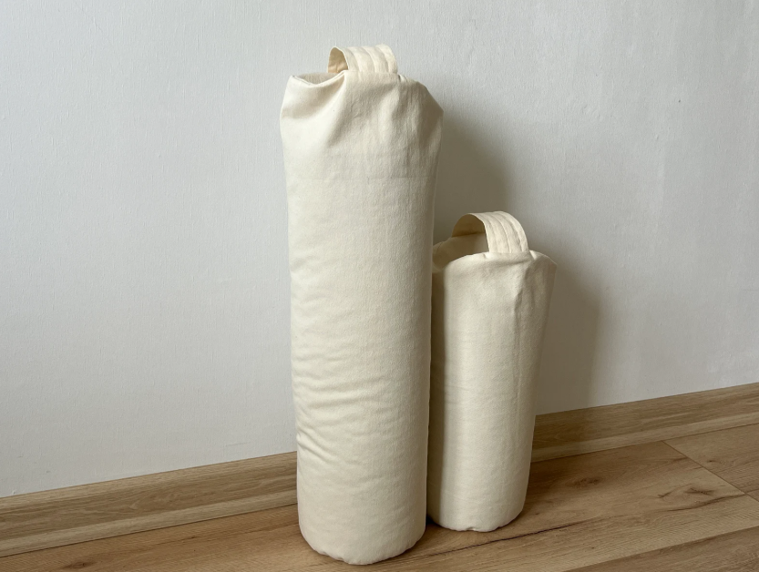 Bolster filled organic Buckwheat hulls yoga pillow Meditation pillow natural non dyed cotton fabric