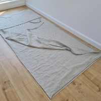 Special listing for Dylan Pullis one 24"W x 80"L floor topper with outer removable cover, one 36"W x 80"L thick hemp sleeping bag and one 36"W x 80"L linen sleeping bag liner