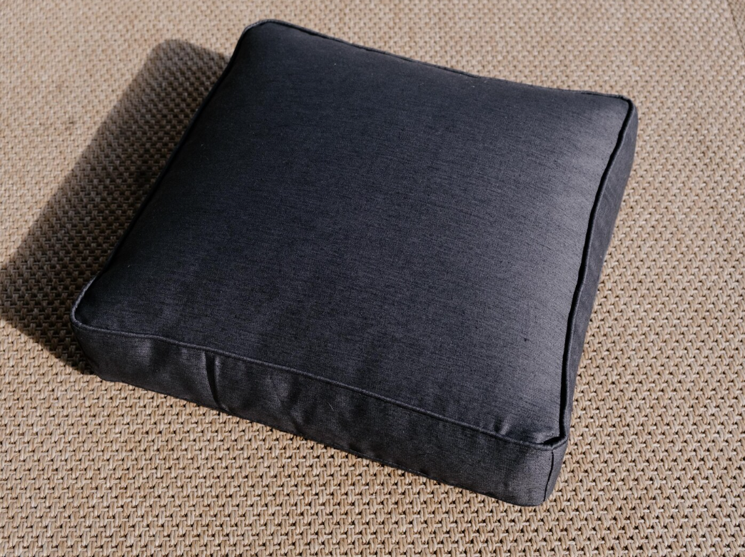 Hemp Cushion with sewn-in piping along the edge Linen Removable Cover Hemp fiber filling Floor Bench Window Cushion