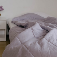 43" x 57" (110 x 145 cm) Lilac HEMP Linen Blanket Quilt Linen Fabric filled organic Hemp Fiber Filler
