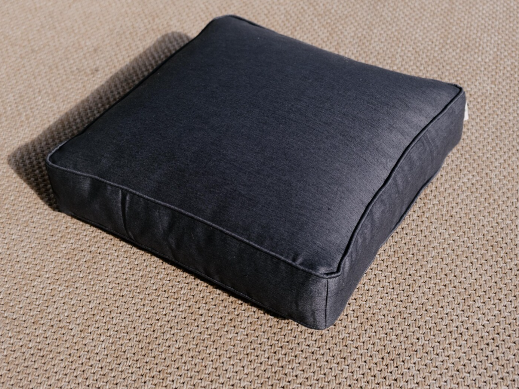 Hemp Cushion with sewn-in piping along the edge Linen Removable Cover Hemp fiber filling Floor Bench Window Cushion
