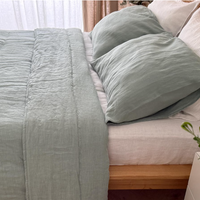 Linen Pillowcases Linen Washed Fabric Black White Green Ashen Pink Custom sizes Make to order