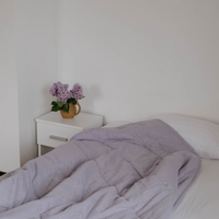 43" x 57" (110 x 145 cm) Lilac HEMP Linen Blanket Quilt Linen Fabric filled organic Hemp Fiber Filler