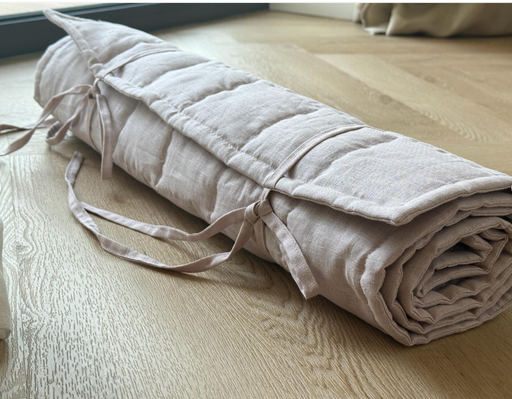 Hemp Yoga mat / Natural organic yoga rug/ hemp fiber in linen fabric / for Yoga studio pilates/Meditation / hand made/ Eco friendly