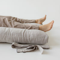 Hemp Linen Shikibuton Mat 3” thick organic mat with hemp fiber filler inside in natural non-dyed Linen fabric