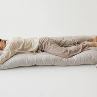 Hemp Linen Shikibuton Mat 3” thick organic mat with hemp fiber filler inside in natural non-dyed Linen fabric