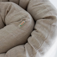 Hemp Linen Shikibuton Mat 3” thick organic mat with hemp fiber filler inside in natural non-dyed Linen fabric