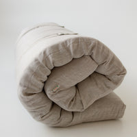 Hemp Linen Shikibuton Mat 3” thick organic mat with hemp fiber filler inside in natural non-dyed Linen fabric