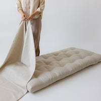 Removable Hemp Cover with Zipper for shikibuton mattress 3" thik / Natural Hemp Fabric / Custom size / Queen Full, Twin, King / Eco-friendly