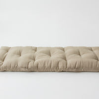 Hemp-filled Linen Shikibuton Mat organic Topper Futon with Hemp Fiber Filler inside in natural non-dyed Linen fabric 3” thickn Roll-up Bed