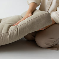 Hemp-filled Linen Shikibuton Mat organic Topper Futon with Hemp Fiber Filler inside in natural non-dyed Linen fabric 3” thickn Roll-up Bed