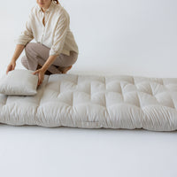 Hemp Shikibuton Mattress / Topper 3” thick Hemp fiber filling in Natural Hemp fabric / Hand made Eco-Friendly Floor Bedding Eco Living
