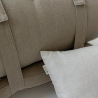 Hemp-filled Linen Shikibuton Mat organic Topper Futon with Hemp Fiber Filler inside in natural non-dyed Linen fabric 3” thickn Roll-up Bed