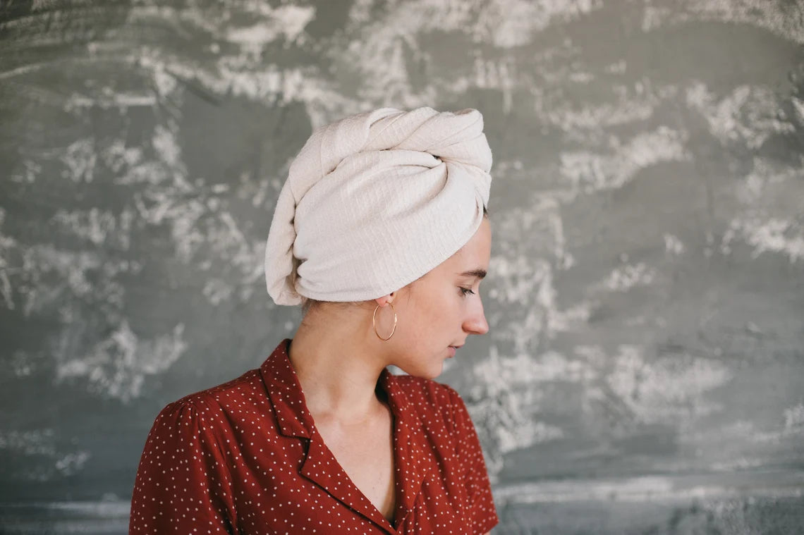 Linen Turban Hair Towel Head turban Bath Hemp sauna spa bath turban Shower Natural wrap