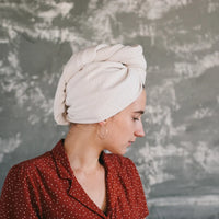 Linen Turban Hair Towel Head turban Bath Hemp sauna spa bath turban Shower Natural wrap