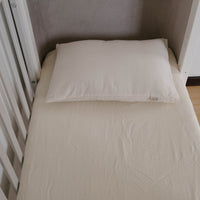 23.5" × 71" (60 × 180 cm) Crib Fitted Sheet to the depth of the futon 4" in Natural non-dyed Hemp fabric Fitted Sheets For Toddlers Kids Bed