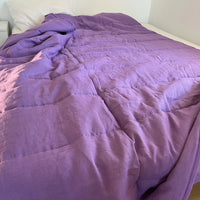 39" x 43" (100 x 110 cm) Lilac HEMP Linen Blanket Quilt Linen Fabric Filler Organic Hemp Fiber Eco friendly