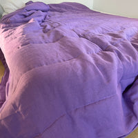 39" x 43" (100 x 110 cm) Lilac HEMP Linen Blanket Quilt Linen Fabric Filler Organic Hemp Fiber Eco friendly