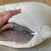 HEMP Pillow filled organic HEMP FIBER in Linen/Cotton fabric regulation height/Hemp pillow/ Hypoallergenic Bed Pillow Eco pillow