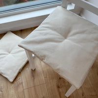 Hemp cotton seat Cushion for chair without ties filled organic hemp fiber in natural cotton fabric Chair Cushion Pillow seat