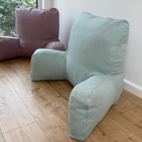 Hemp back cushion filled organic hemp fiber filling with natural linen removable zippered cover