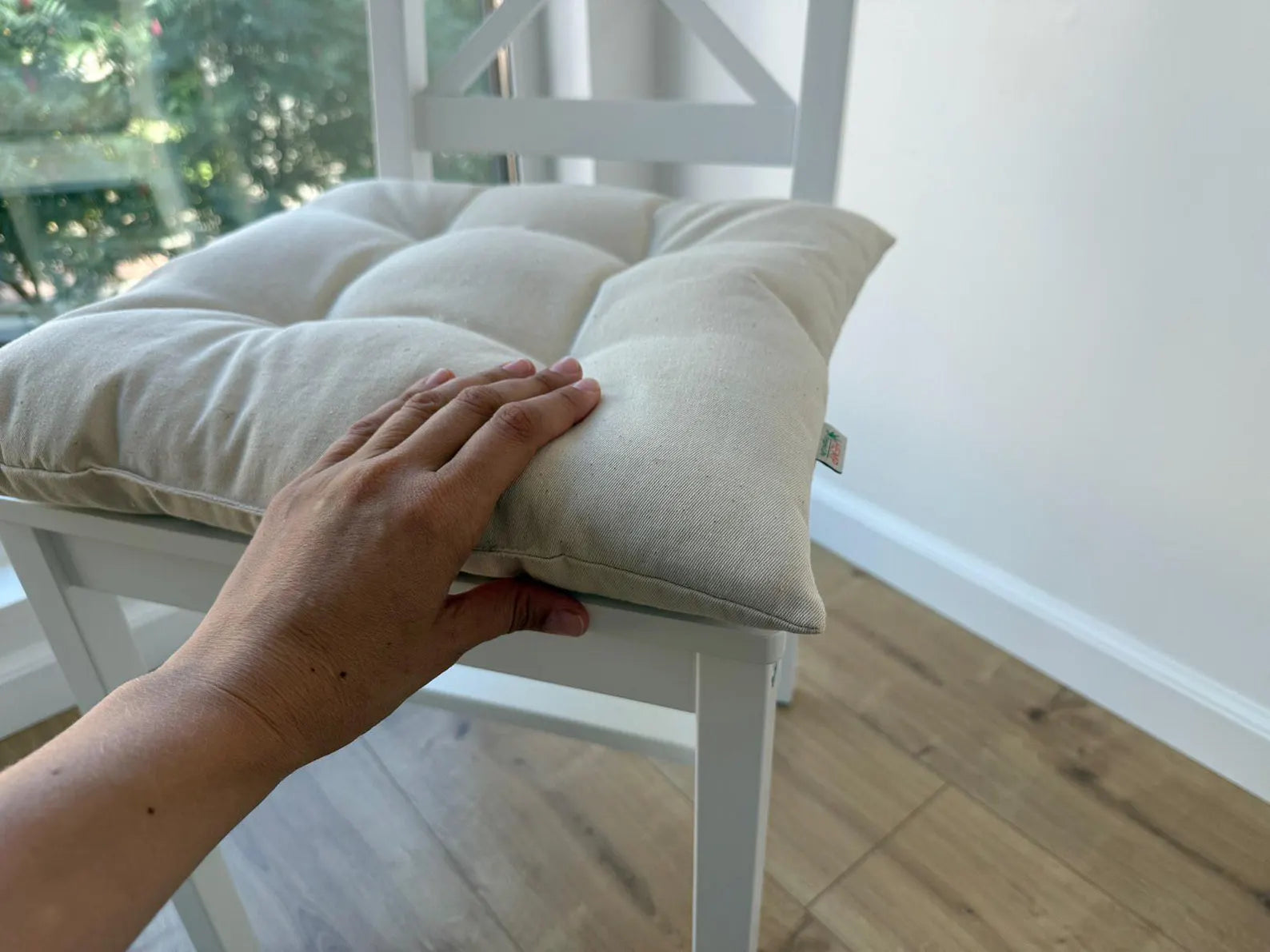 Hemp cotton seat Cushion for chair without ties filled organic hemp fiber in natural cotton fabric Chair Cushion Pillow seat Chair Cushion Pillow seat