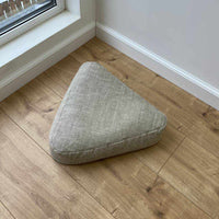 Triangular Linen floor cushion filled Buckwheat hulls /Organic Meditation cushion/ pillow seat/Meditation pillow for Yoga studio