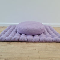 Light lavender Meditation Set Zafu & Zabuton with Buckwheat hulls Linen Floor Meditation cushion Meditation pouf PillowSeat Yoga mats