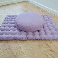 Light lavender Meditation Set Zafu & Zabuton with Buckwheat hulls Linen Floor Meditation cushion Meditation pouf PillowSeat Yoga mats