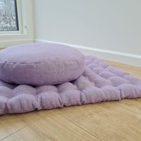 Light lavender Meditation Set Zafu & Zabuton with Buckwheat hulls Linen Floor Meditation cushion Meditation pouf PillowSeat Yoga mats