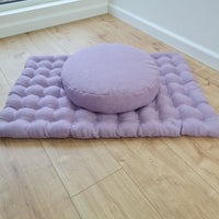 Light lavender Meditation Set Zafu & Zabuton with Buckwheat hulls Linen Floor Meditation cushion Meditation pouf PillowSeat Yoga mats