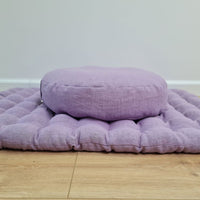 Light lavender Meditation Set Zafu & Zabuton with Buckwheat hulls Linen Floor Meditation cushion Meditation pouf PillowSeat Yoga mats