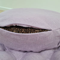 Light lavender Meditation Set Zafu & Zabuton with Buckwheat hulls Linen Floor Meditation cushion Meditation pouf PillowSeat Yoga mats