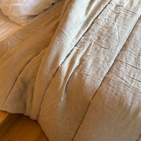 Warm Winter Organic HEMP + FLAX blanket 400 g / m2 in natural undyed linen fabric grey shade with filler created from organic Hemp fiber