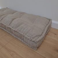 Hemp Floor cushion with organic hemp fiber filling in natural non dyed linen fabric / floor pillow Pillow seat/Meditation Yoga /Natural