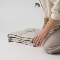 Set of 4 Natural Hemp Linen Seat Cushions for chair with Ties filled organic hemp fiber in Linen fabric Pillow Seat