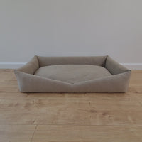 HEMP pet bed in natural non-dyed dark grey linen fabric filled organic HEMP Fiber - mat carpet - house for cats organic