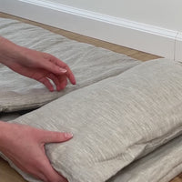 Kinder Garden Hemp Linen Sleep Bag with Pillow School Nap Mat Kids Organic Hemp Fiber Filling in Linen Fabric blanket quilt, hand made