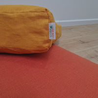 Hemp cushion with removable cover Hemp fiber filling in cotton fabric with linen cover Floor cushion custom made size