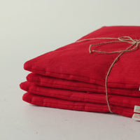 Set of 4 Natural Hemp Linen Seat Cushions for chair with Ties filled organic hemp fiber in Linen fabric Pillow Seat
