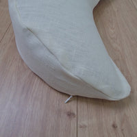 Linen meditation Cresсent cushion White filled with buckwheat hulls